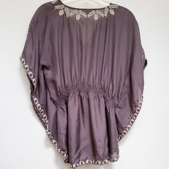 Bohemian Chic Peasant Top by METROPARK w/ Butterfly Style Flowy Sleeves Size S - Picture 6 of 8
